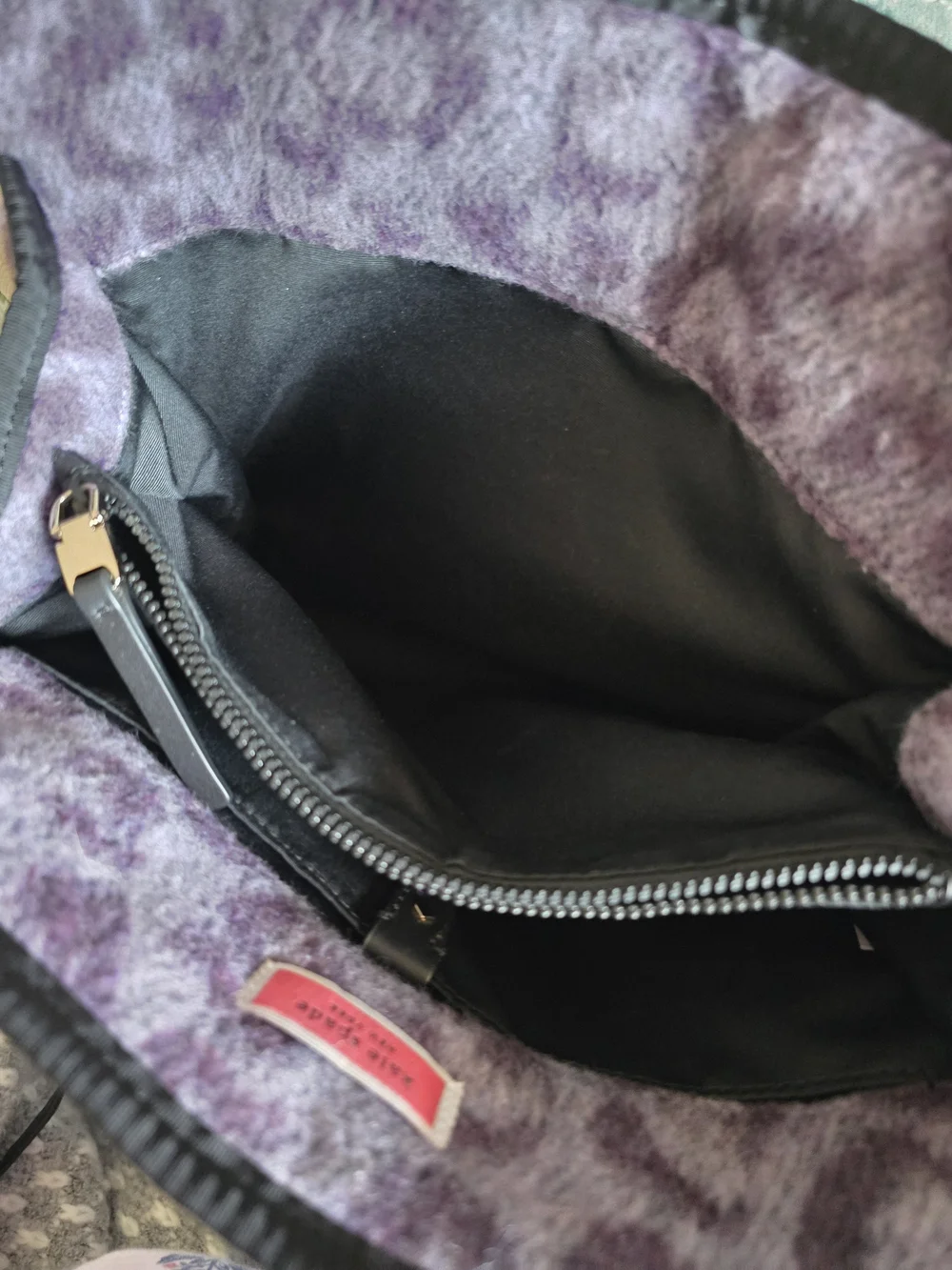 kate spade New York Purple Leopard-Print Fleece Tote